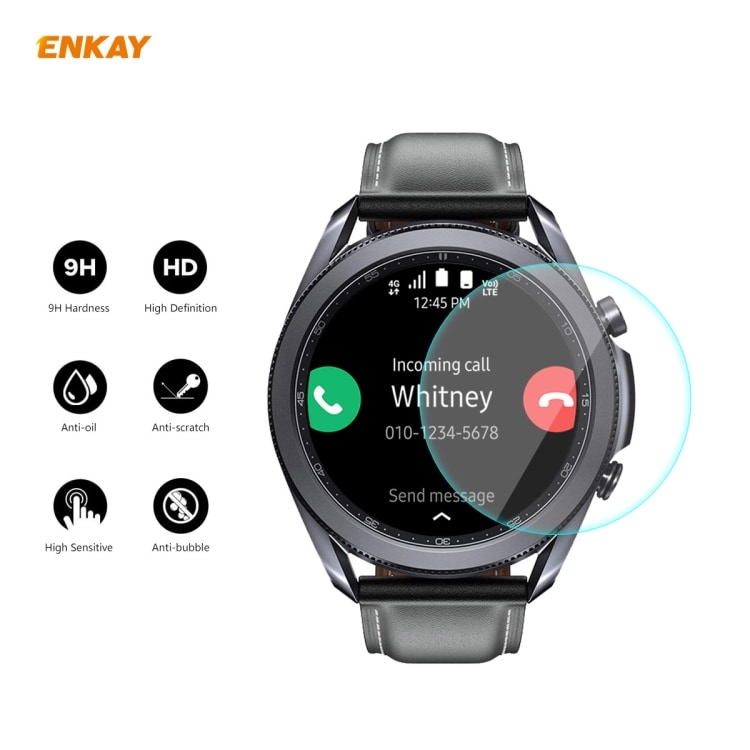 Tempererat skyddsglas till Samsung Galaxy Watch 3 45mm ENKAY Hat-Prince 0.2mm 9H 2.15D