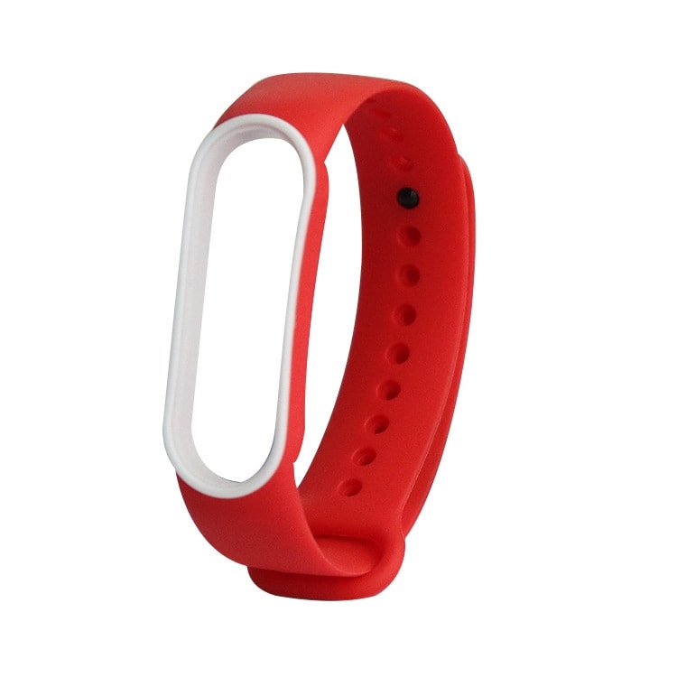 Elastiskt armband till Xiaomi Mi Band 5 Röd & Vit