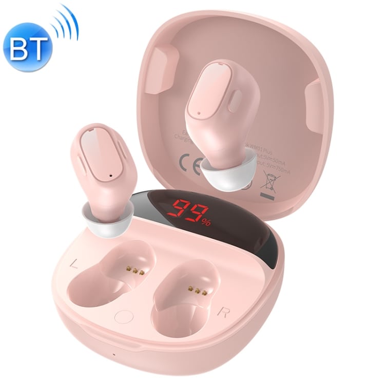 Baseus Plus True Wireless Bluetooth Headset med laddbox Rosa