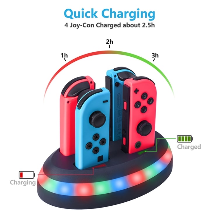 Färgglad laddningsdocka till Nintendo Switch