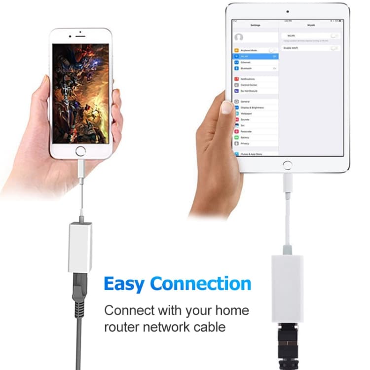 Lightning till Ethernet-adapter för iPhone och iPad – för iOS 14 och tidigare