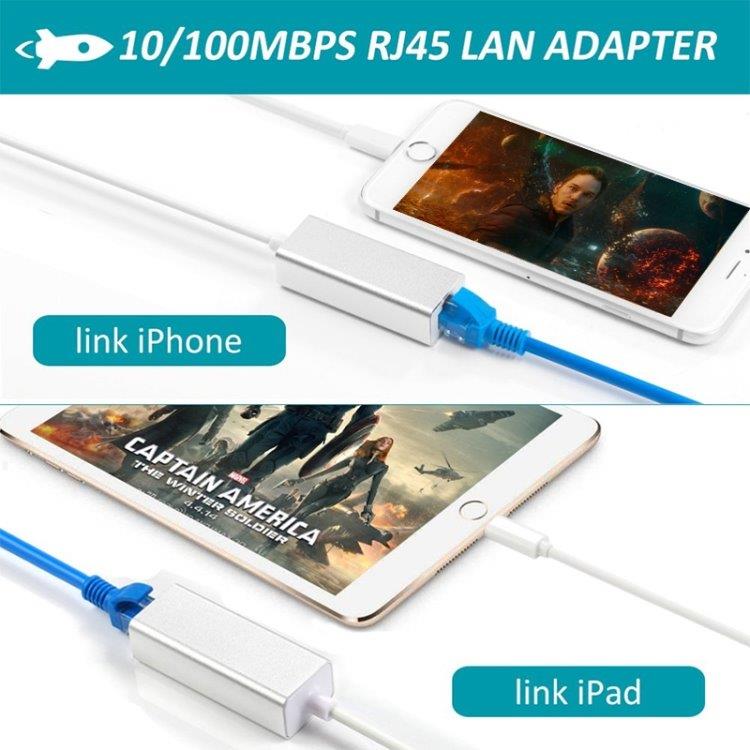 Lightning till Ethernet-adapter för iPhone och iPad – för iOS 14 och tidigare