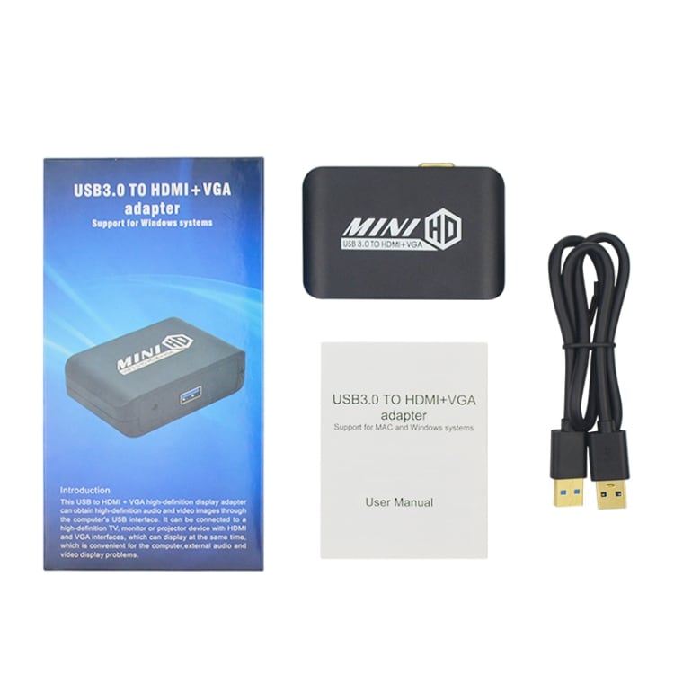 USB 3.0 till HDMI+VGA Adapter