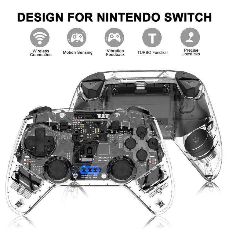 Genomskinlig Handkontroll till Nintendo Switch