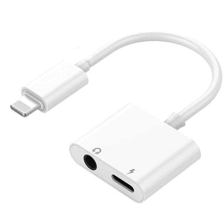 Ladd- och hörluradapter – Lightning till 3,5 mm & Lightning-port för musik och laddning samtidigt