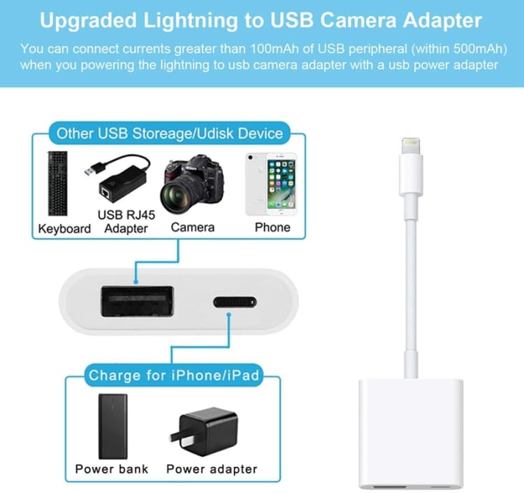USB Typ C + USB till Lightning Adapter