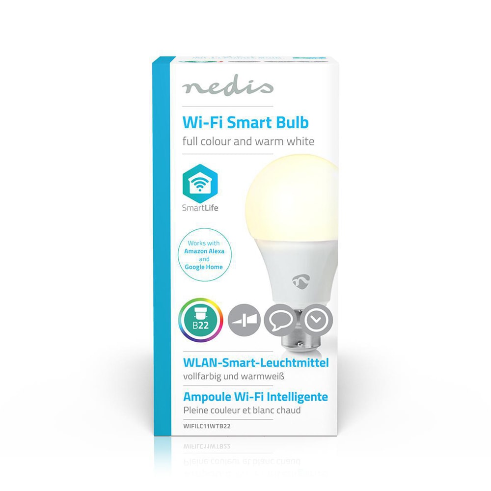 Nedis WiFi Smart LED-lampa B22 Fullfärg och varmvitt