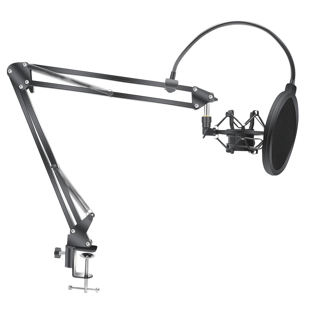 Bordsstativ för mikrofon med popfilter