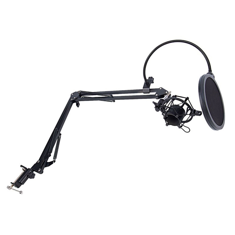 Bordsstativ för mikrofon med popfilter