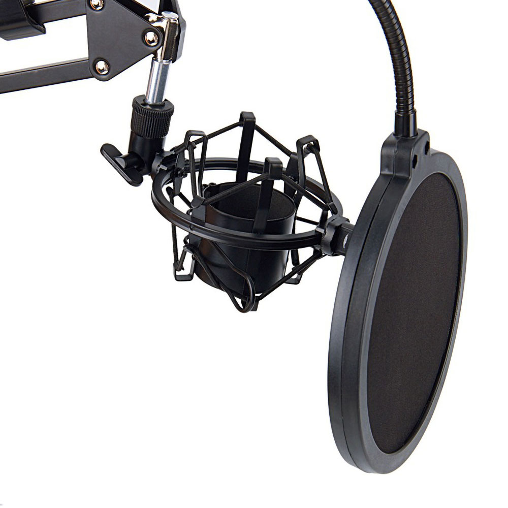 Bordsstativ för mikrofon med popfilter