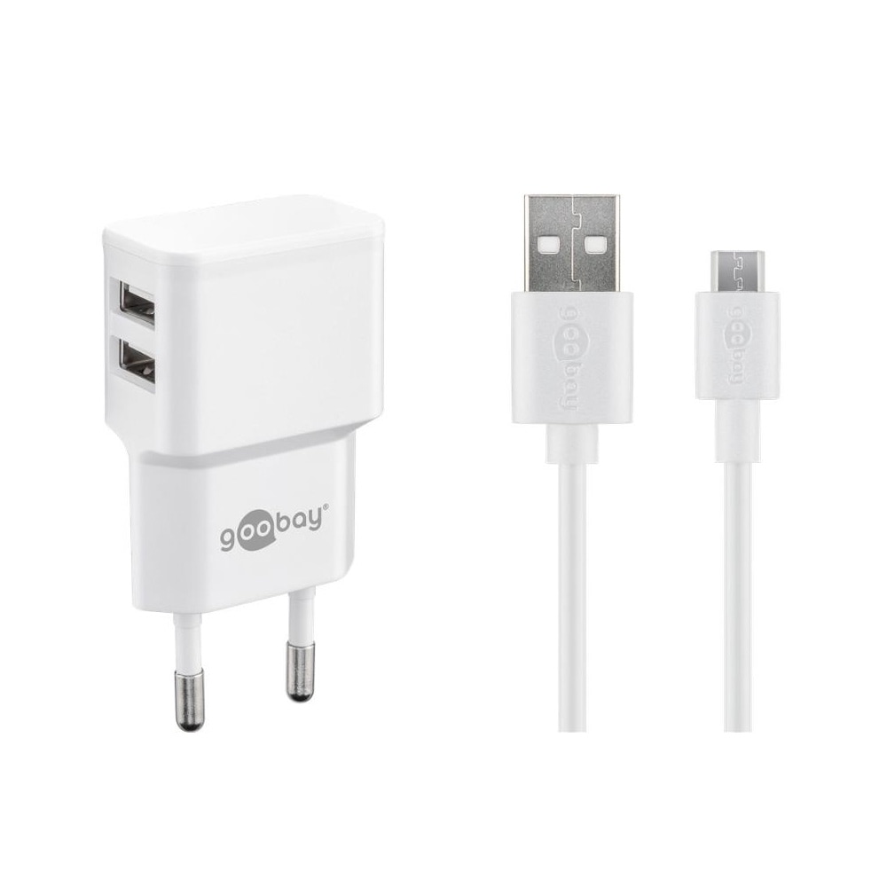 USB-Laddare med MicroUSB-kabel 2,4A