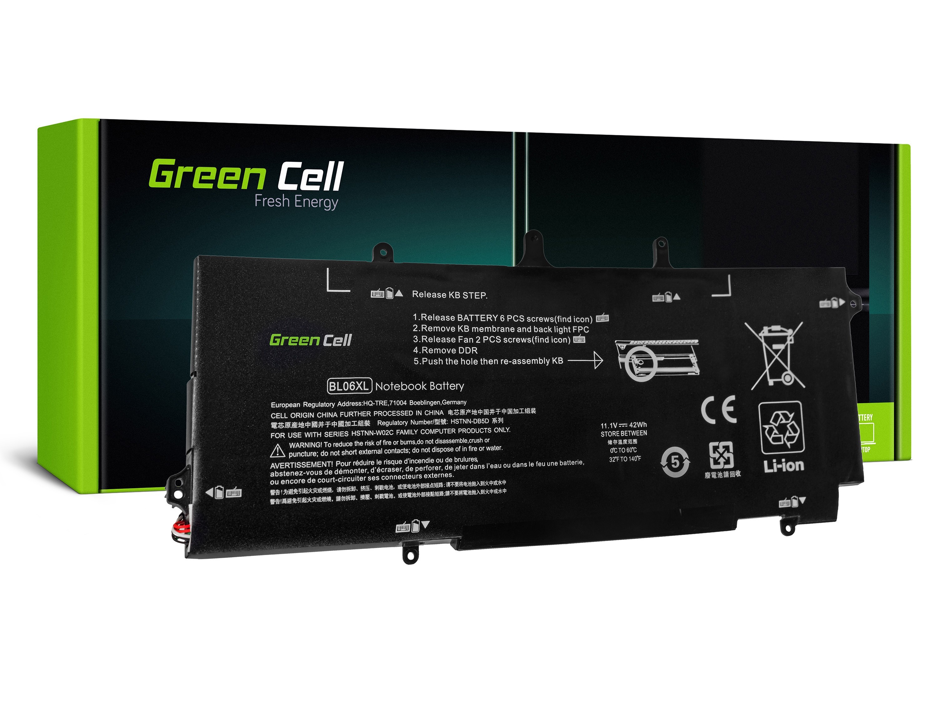 Green Cell laptop batteri till HP EliteBook Folio 1040 G1 G2 / 11,1V 3100mAh