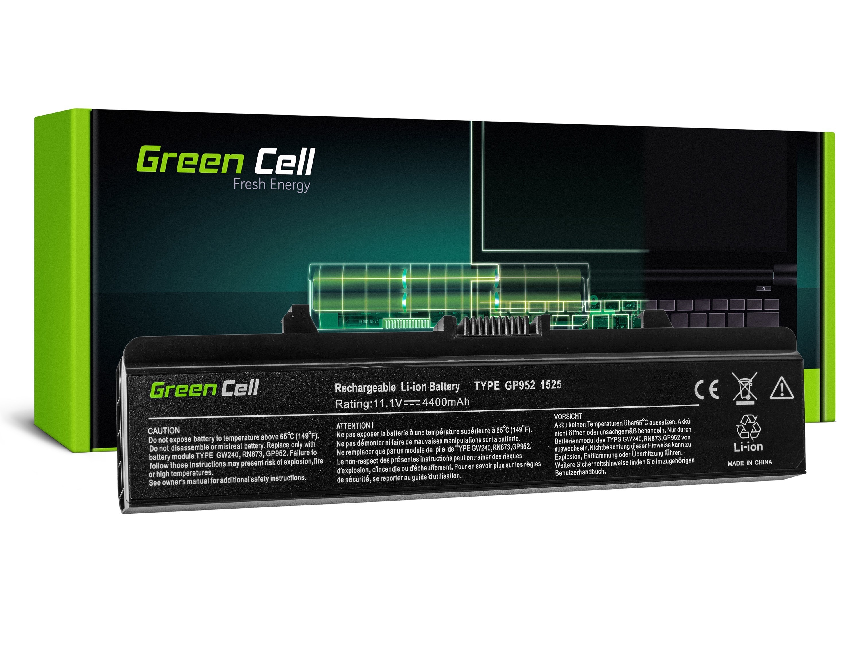 Green Cell laptop batteri till Dell Inspiron 1525 1526 1545 1546 PP29L PP41L