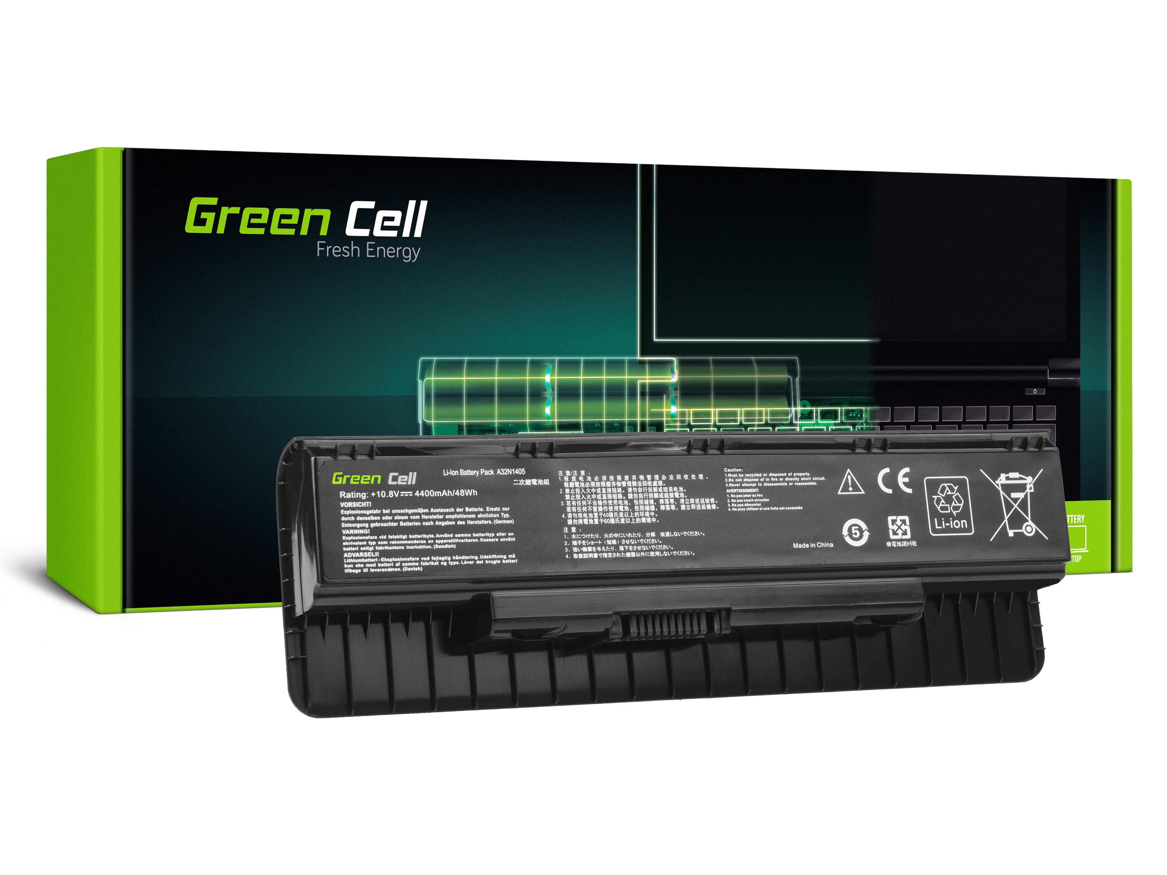 Green Cell laptop batteri till Asus G551  N551 N551J N551JM