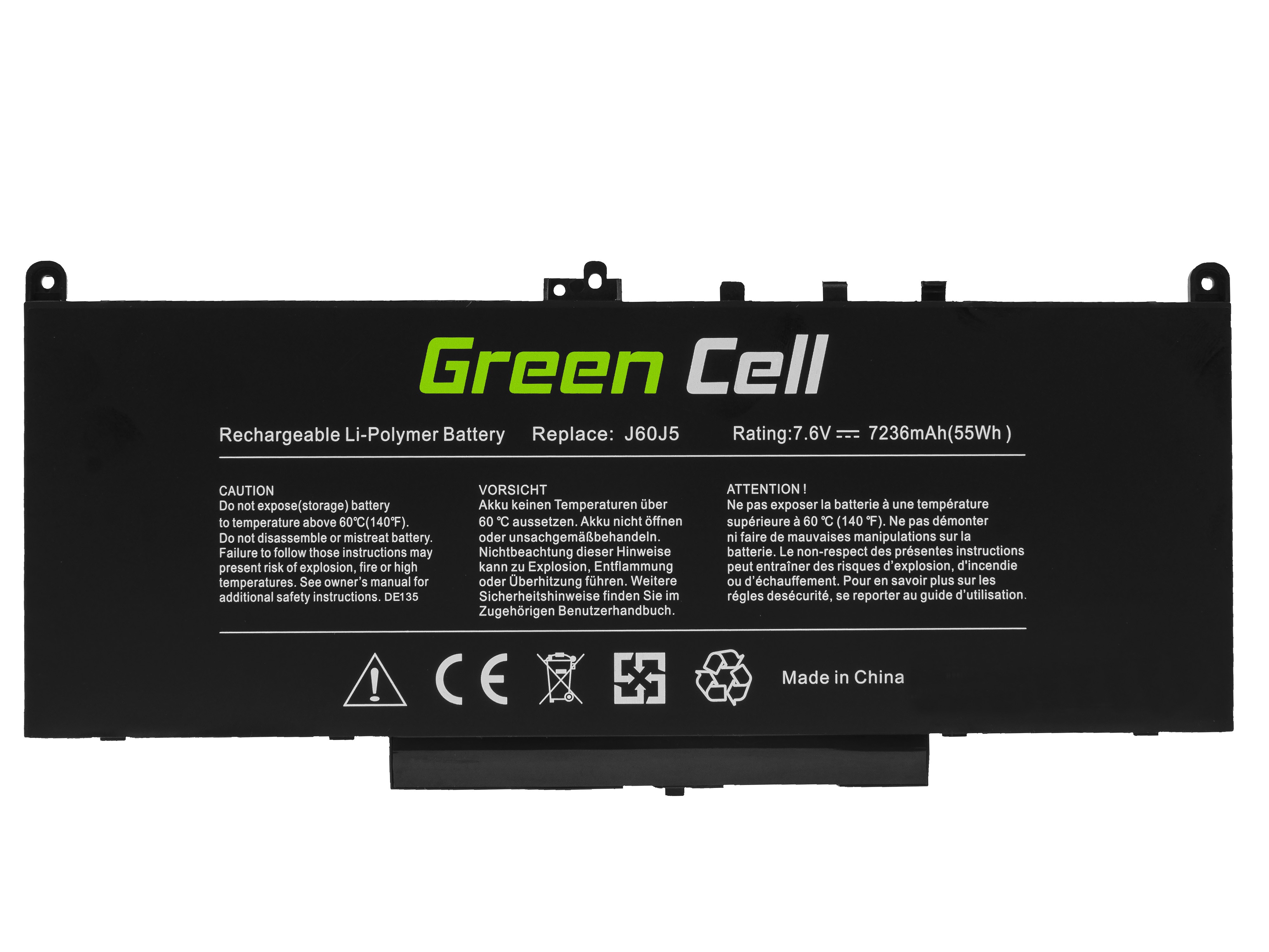 Green Cell laptop batteri till Dell Latitude E7270 E7470 5800mAh
