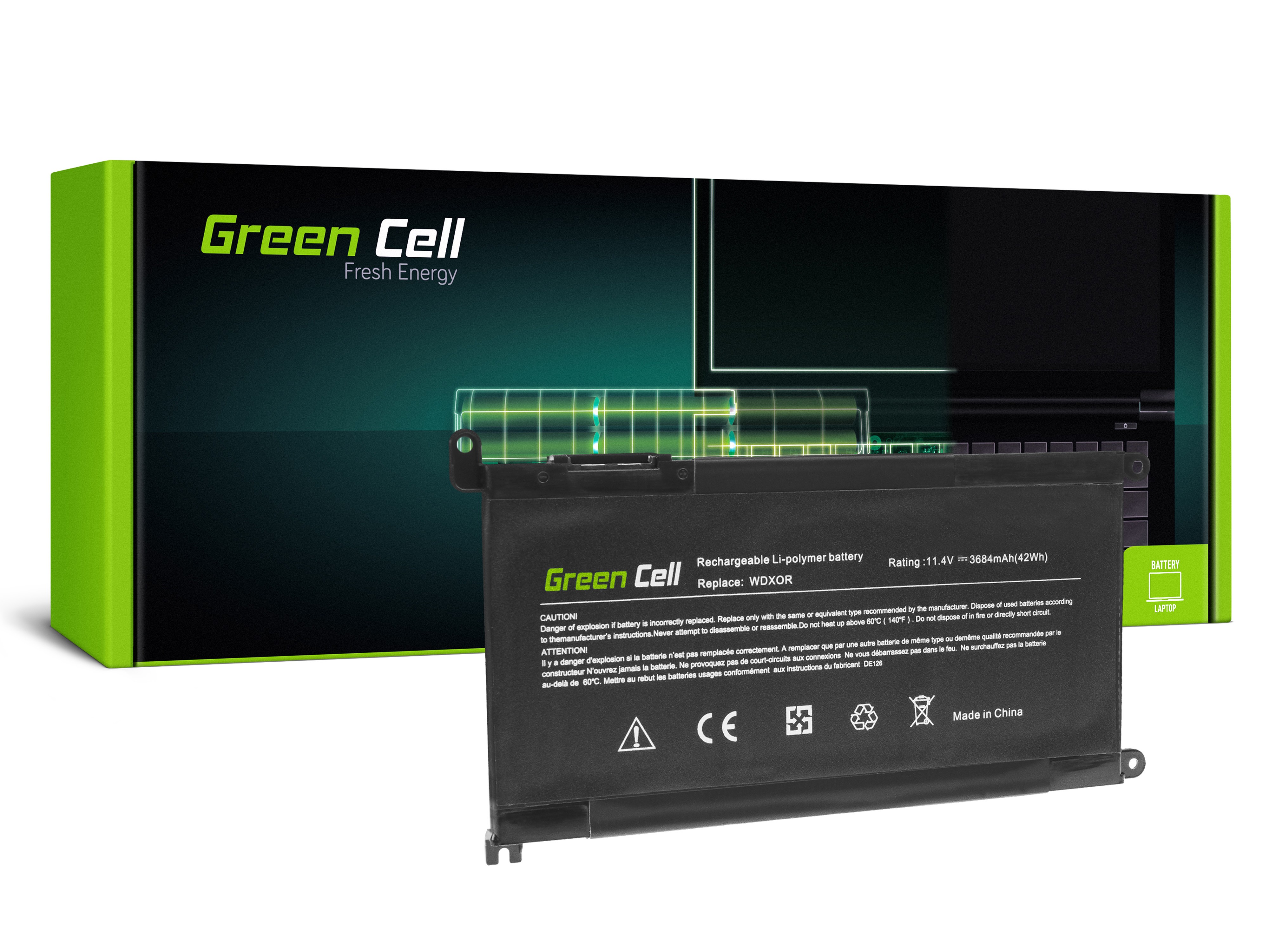 Green Cell laptop batteri till Dell Inspiron 13 WDX0R WDXOR 5570 Vostro 14