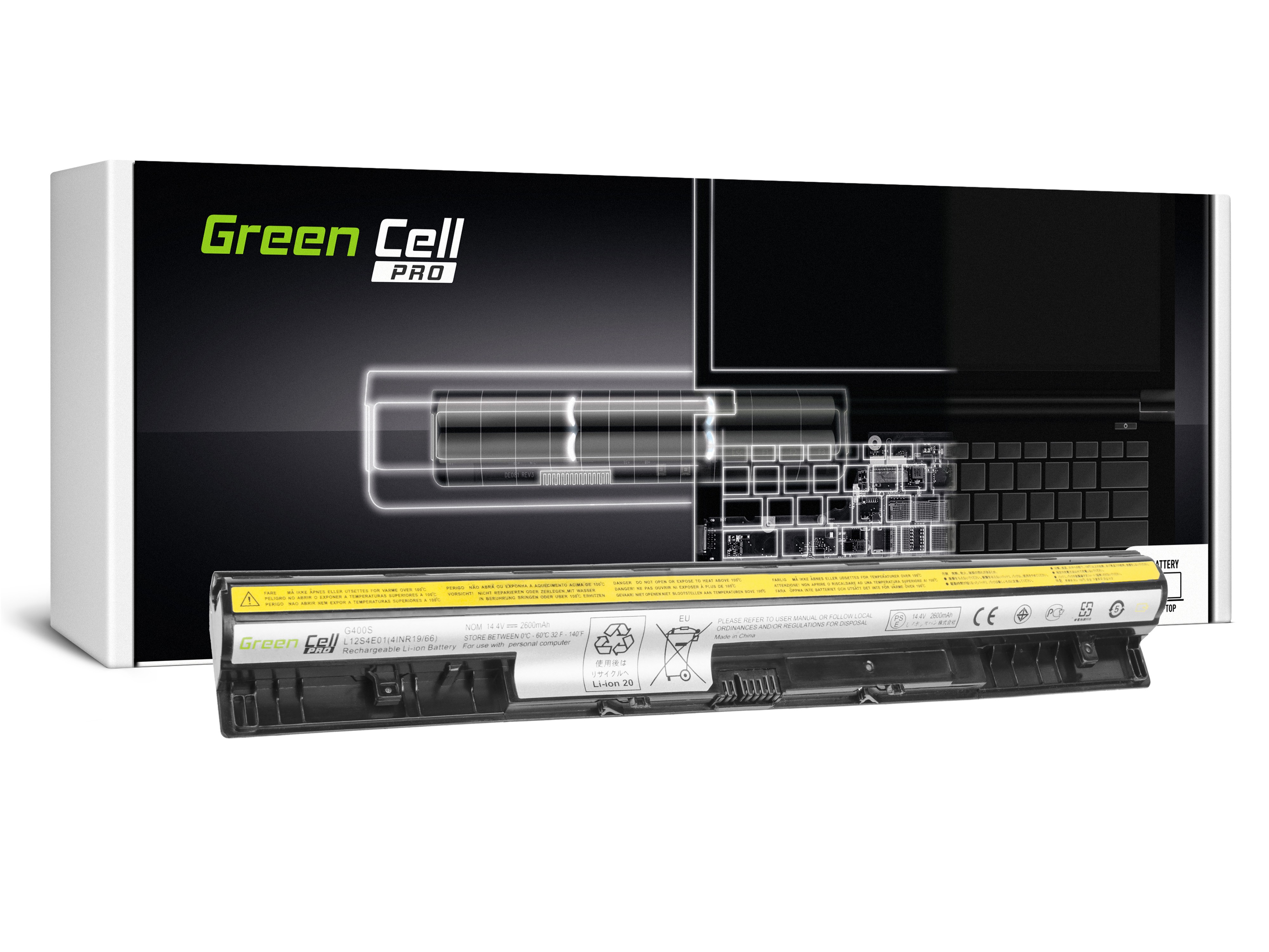Green Cell PRO laptop batteri till Lenovo Essential G400s G500s / 14,4V 2600mAh