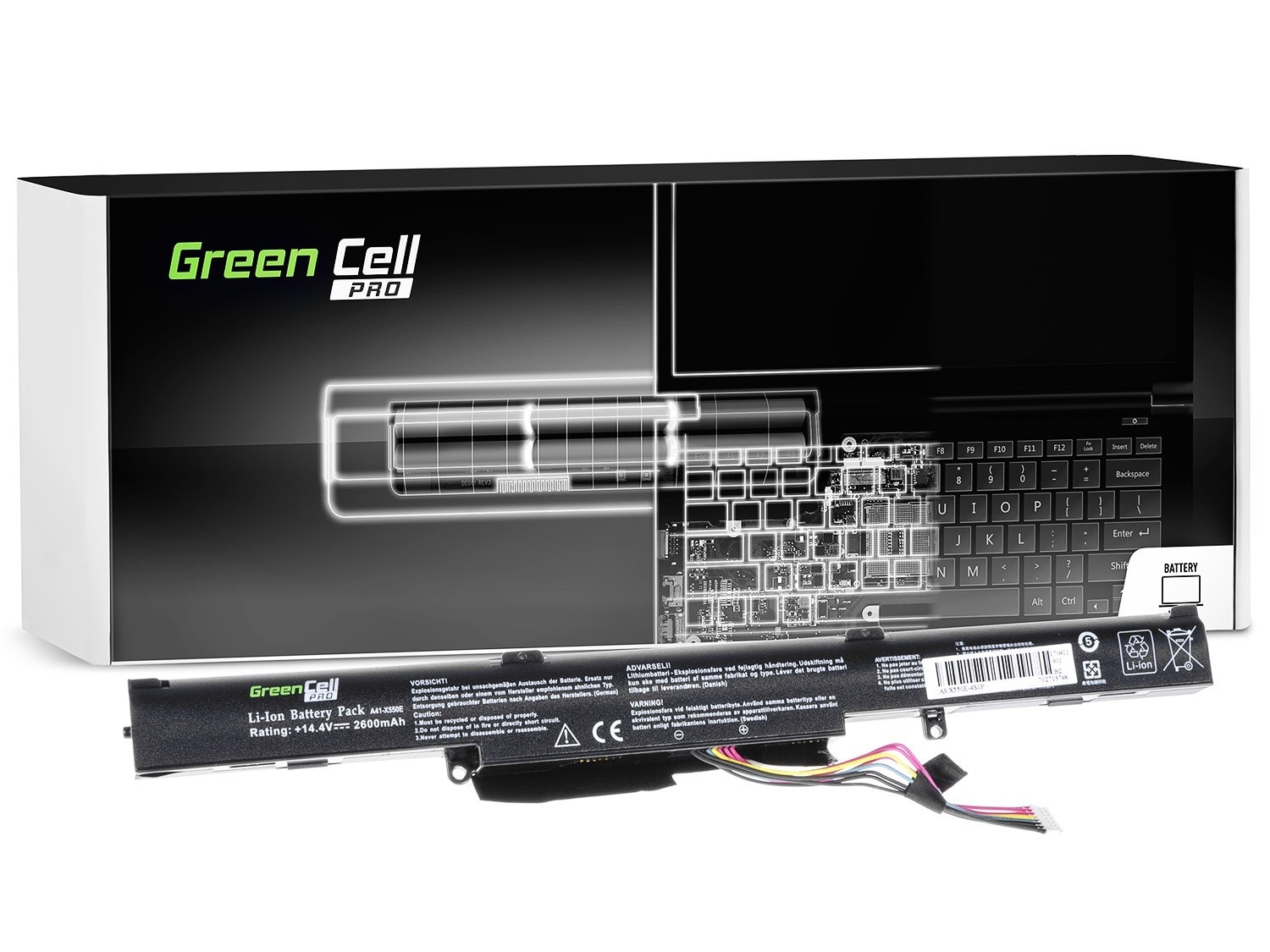 Green Cell PRO laptop batteri till Asus A41-X550E F550D F550DP F750L