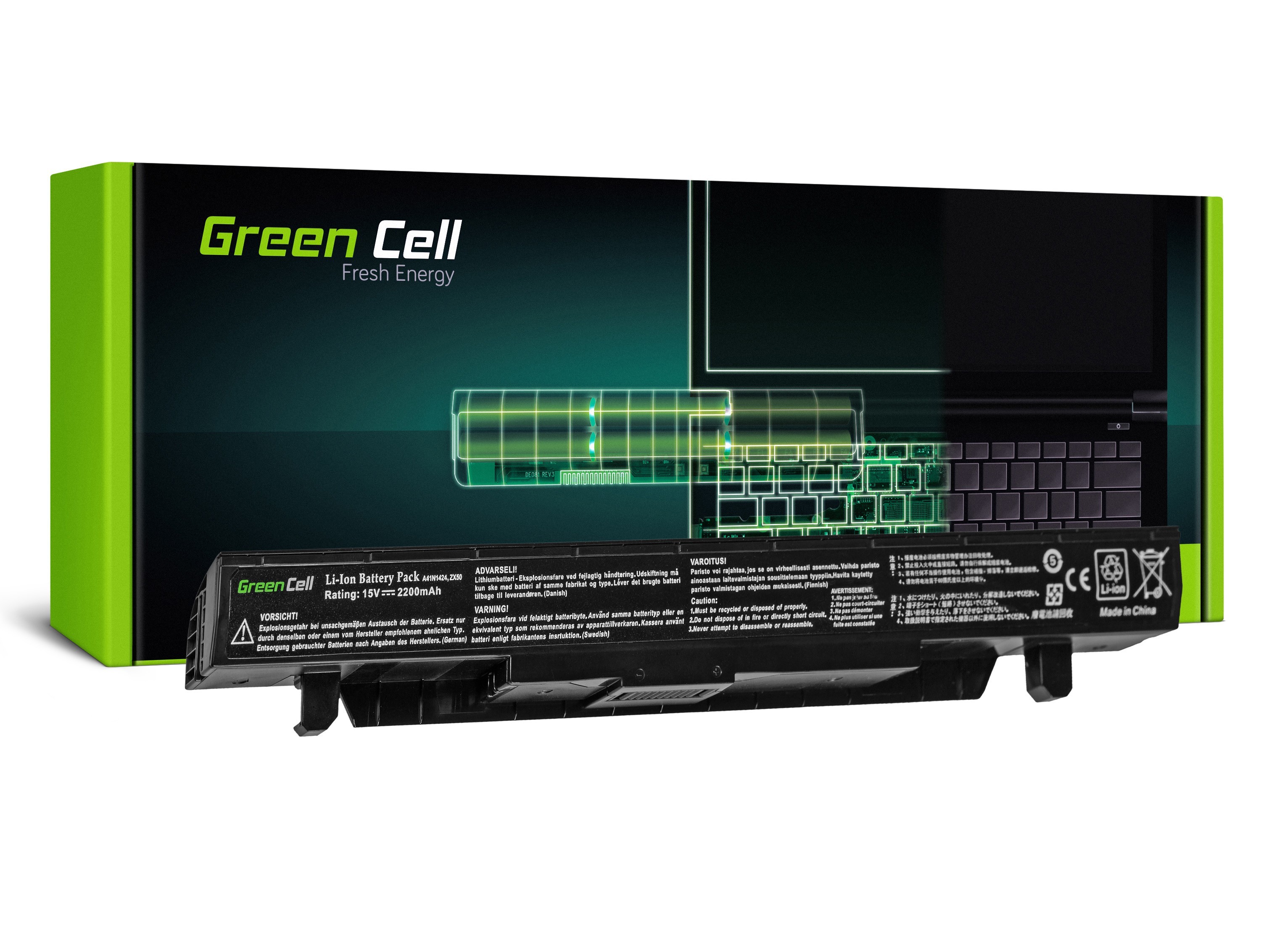 Green Cell laptop batteri till Asus GL552 GL552J GL552V ZX50 ZX50J ZX50V