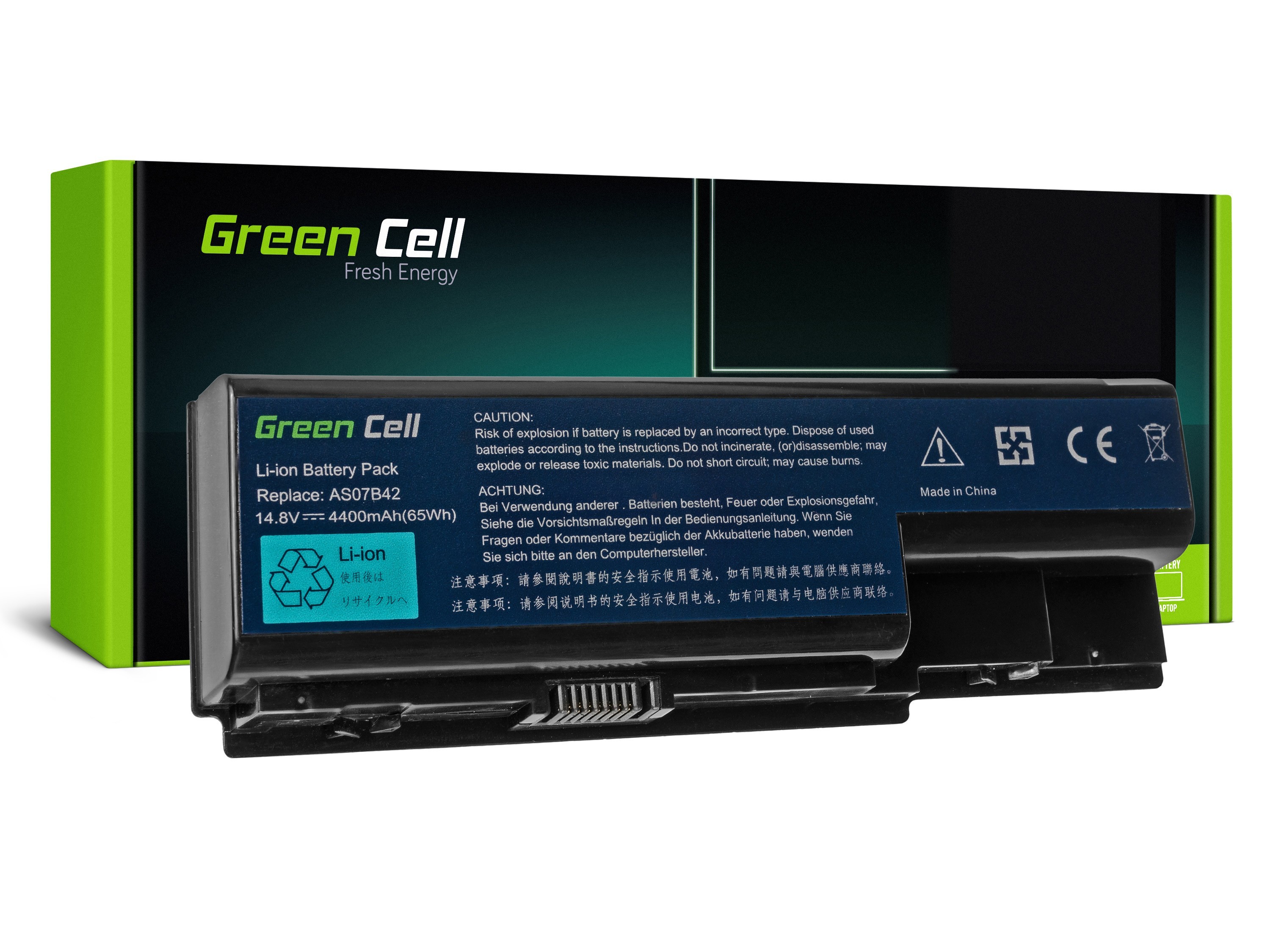 Green Cell laptop batteri till Acer Aspire 5520 AS07B31 AS07B32 / 14,4V 4400mAh