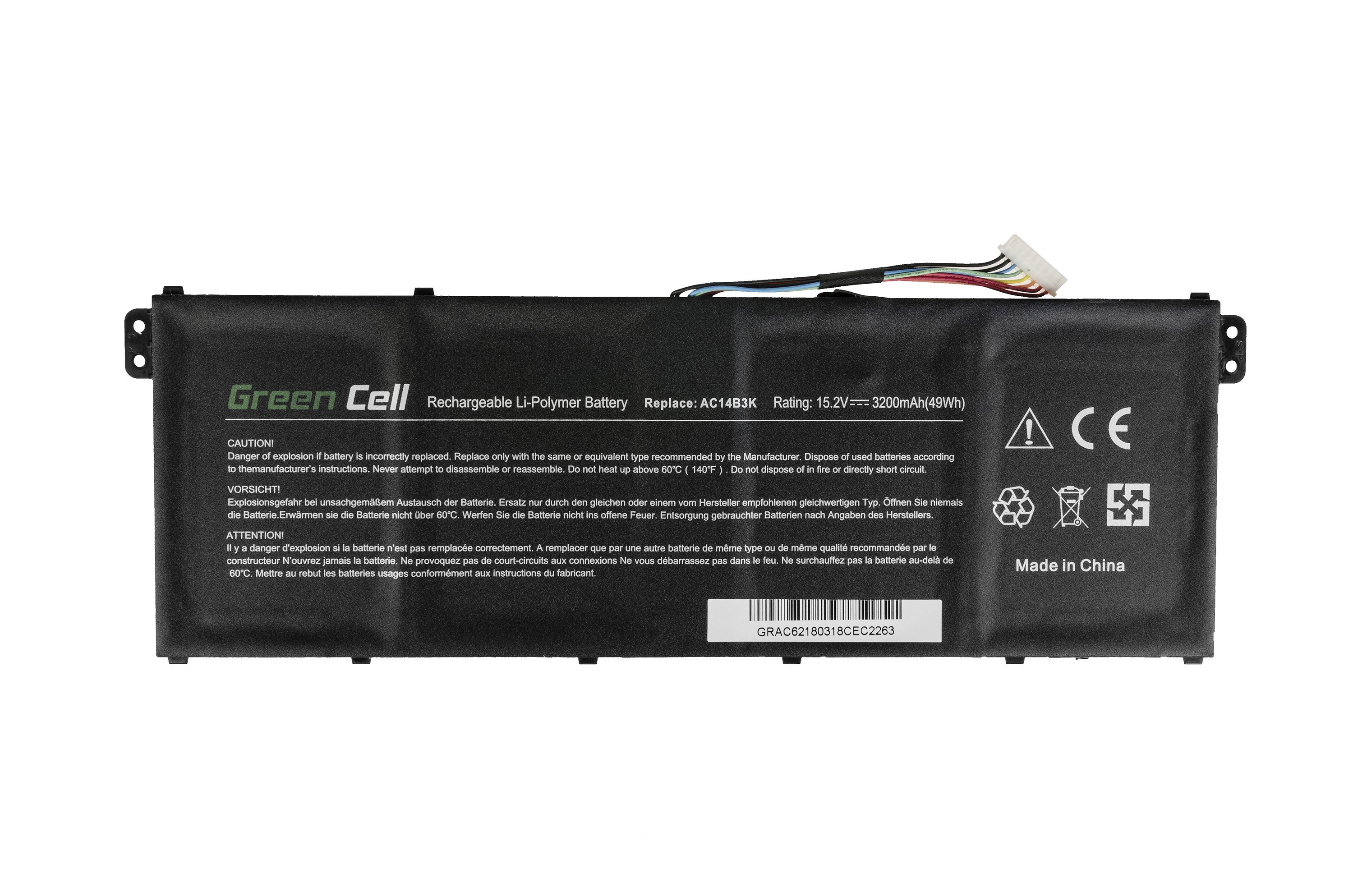 Green Cell laptop batteri till Acer Aspire 5 A515 A517 E15 / 15,2V 3000mAh