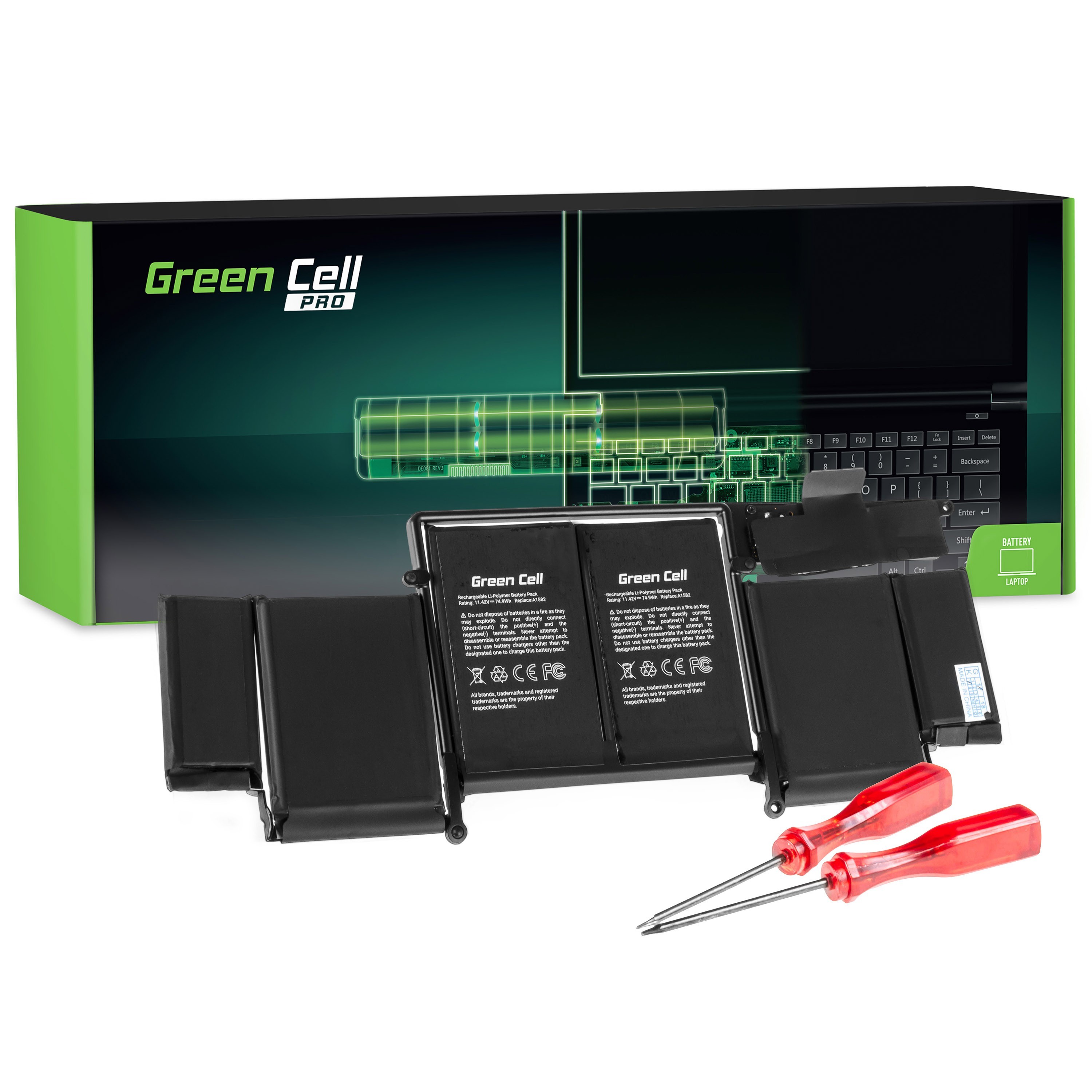 Green Cell PRO laptop batteri till Apple Macbook Pro 13 A1502 (Early 2015)