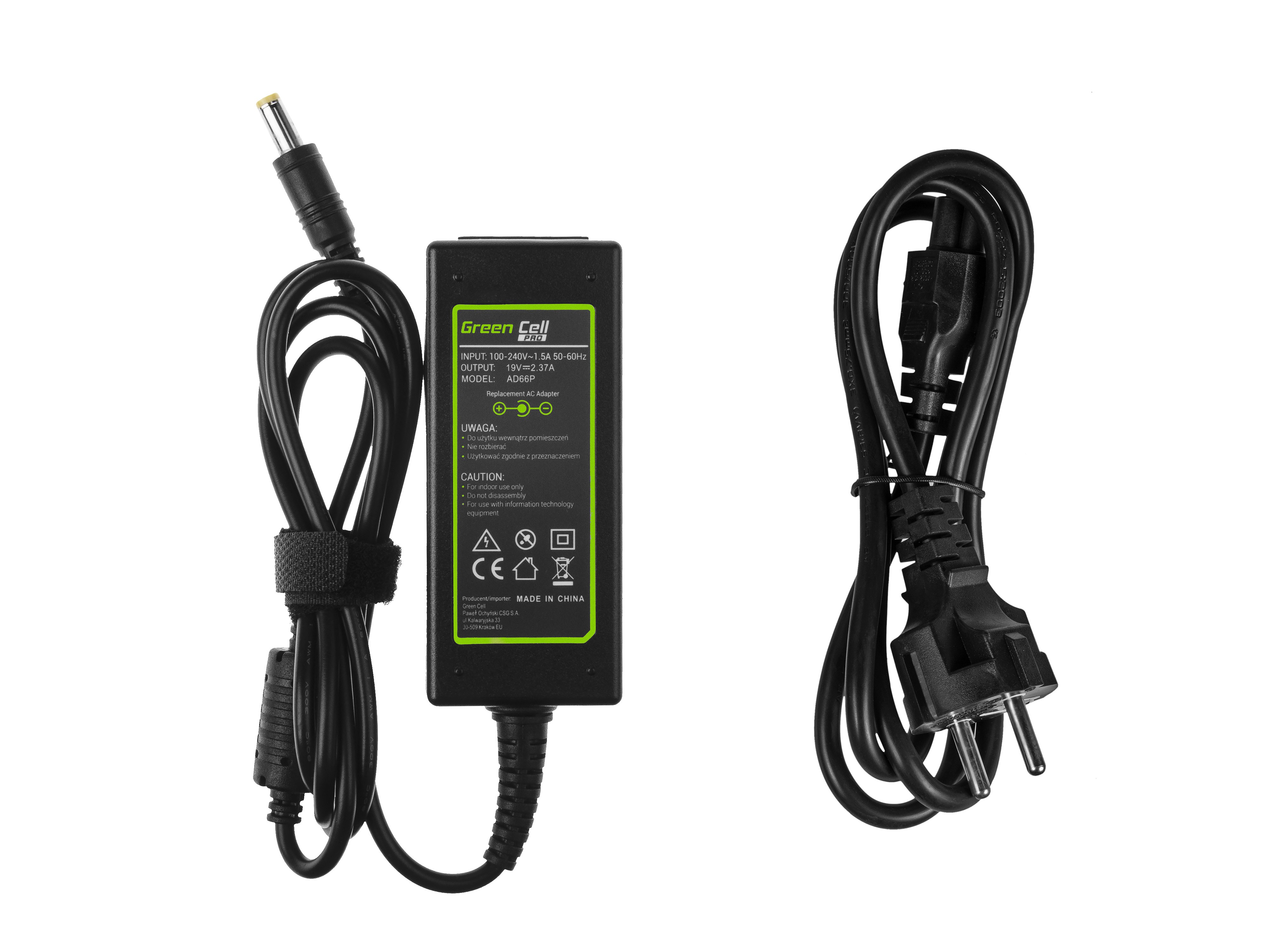 Green Cell laddare / AC Adapter till AC Adapter Acer Aspire E5-511 E5-521 E5-573 E5-573G