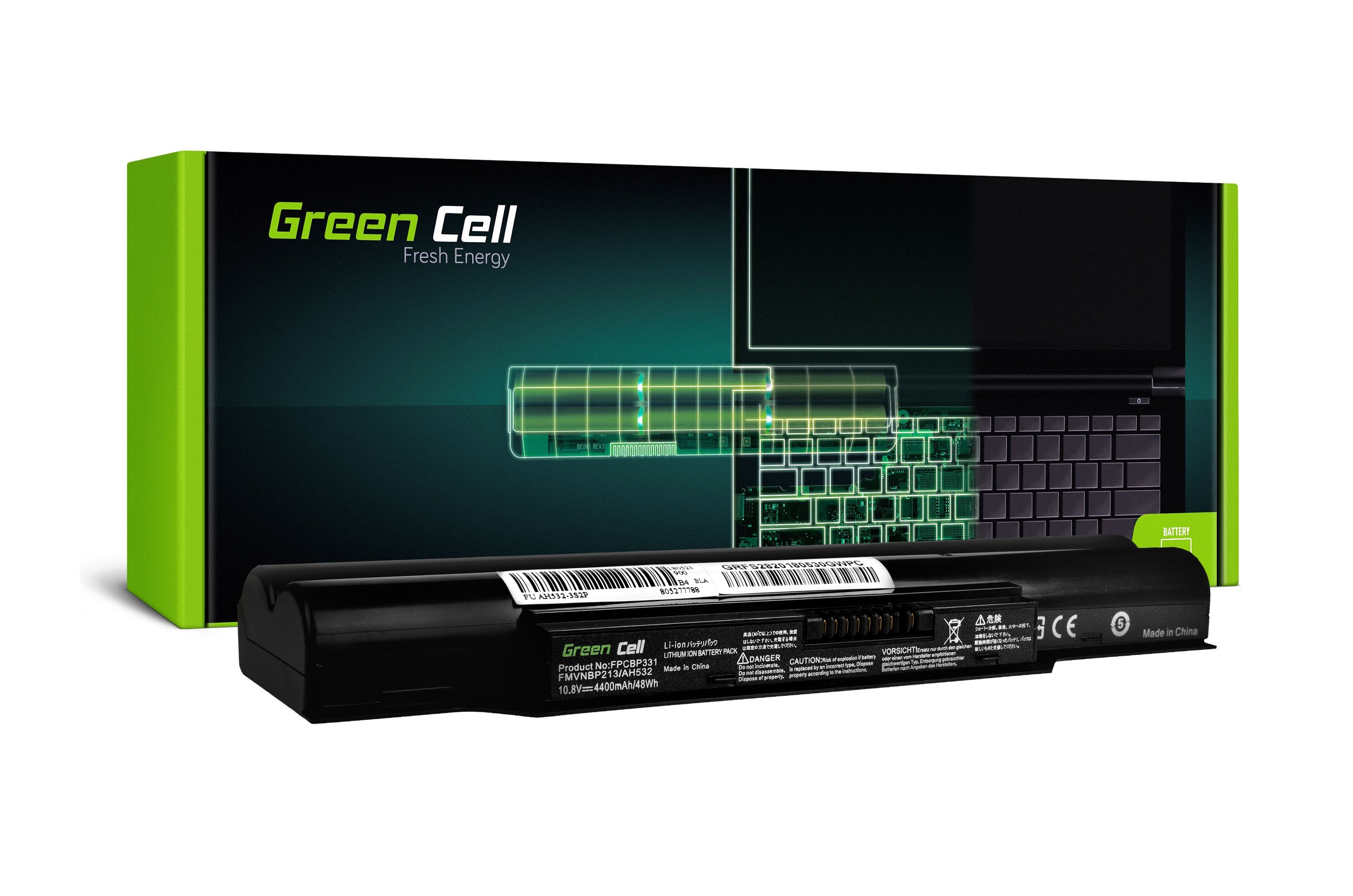 Green Cell laptop batteri till Fujitsu Lifebook A532 AH532 / 11,1V 4400mAh