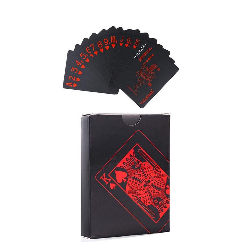 Svarta Spelkort med röd text