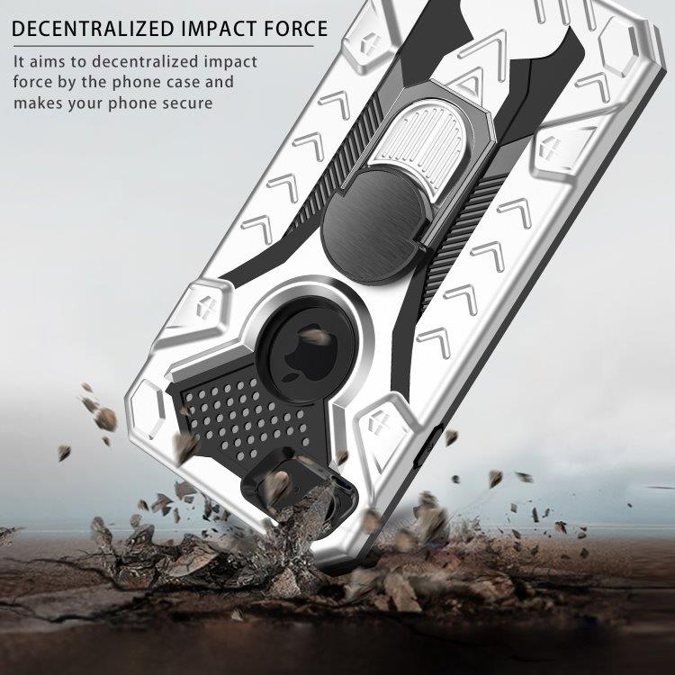 Armor Knight skyddskal med roterande stöd till iPhone SE 2020 / 8 / 7 - Silver