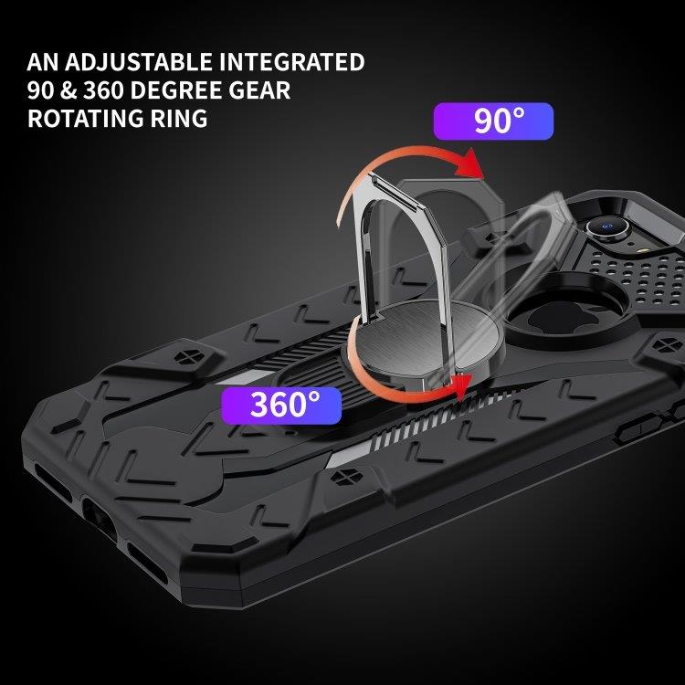 Armor Knight skyddskal med roterande stöd till iPhone SE 2020 / 8 / 7 - Svart