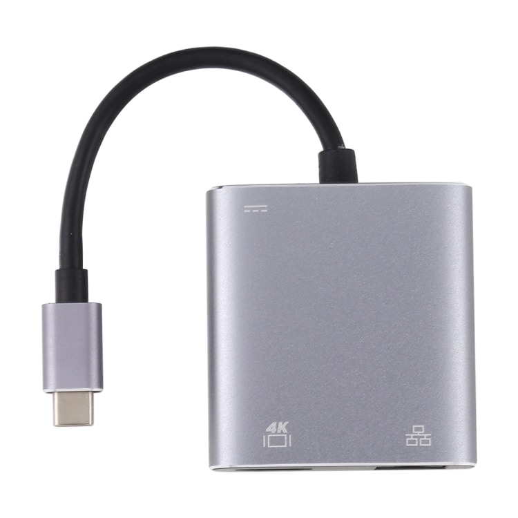 USB Typ-C till HDMI / RJ45 Adapter