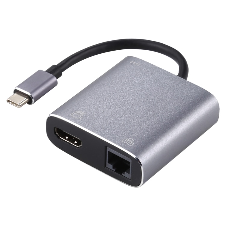 USB Typ-C till HDMI / RJ45 Adapter