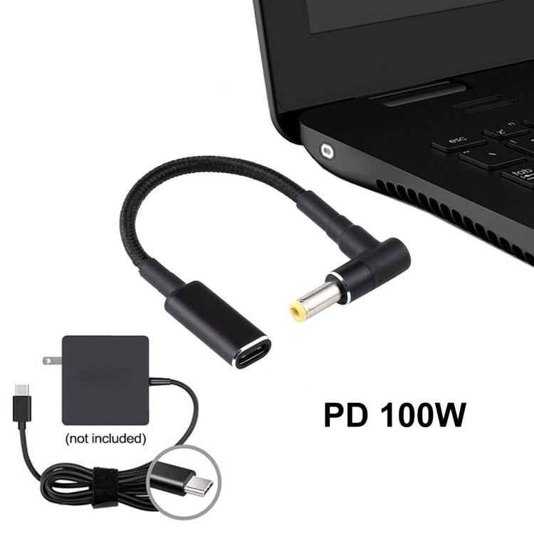 PD 100W 18.5-20V 5.5 x 2.5mm till USB Typ-C Adapter