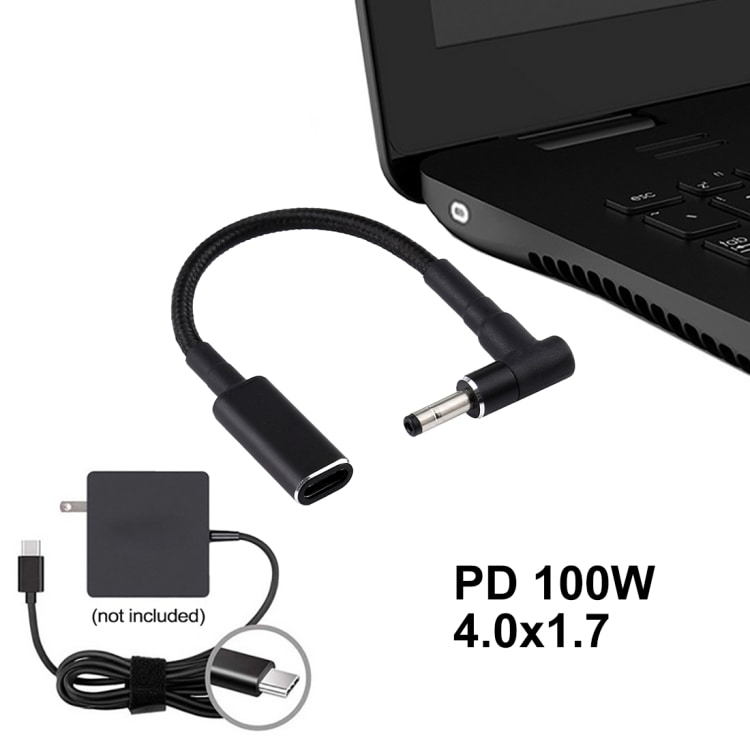 PD 100W 18.5-20V 4.0 x 1.35mm till USB Typ-C Adapter