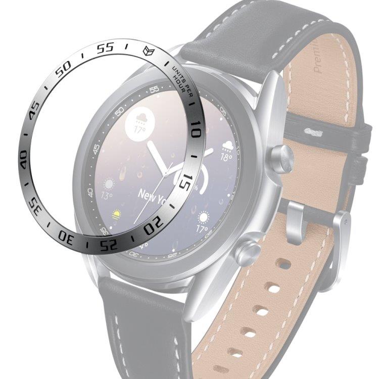 Klockram till Samsung Galaxy Watch 3 41mm - Silverring med svarta tecken