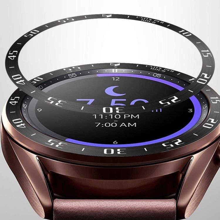 Klockram till Samsung Galaxy Watch 3 41mm - Svart ring med vita tecken