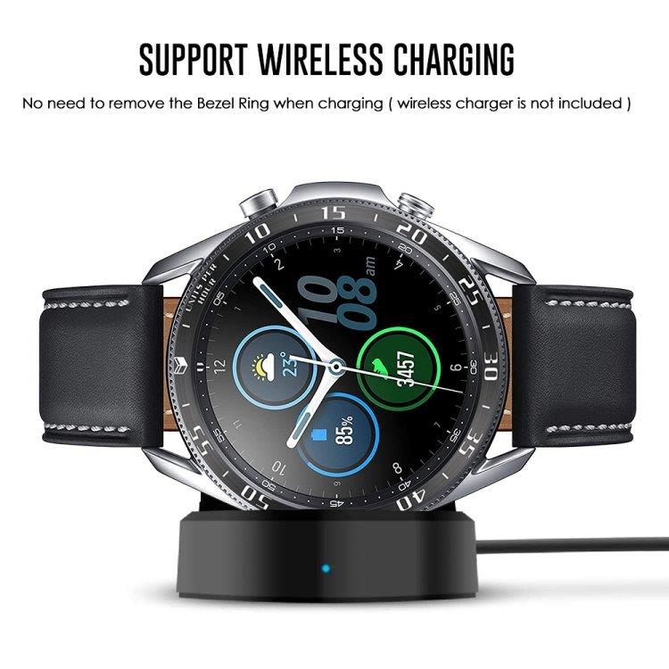 Klockram till Samsung Galaxy Watch 3 45mm - Svart ring med vita tecken