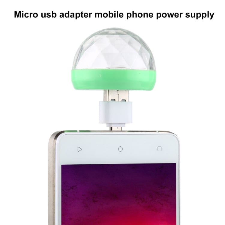 Discobelysning till smartphones med Micro-USB-Adapter
