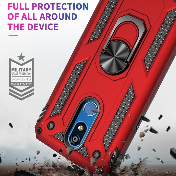 Skyddande mobilskal med roterande och vikbart ställ till LG K40