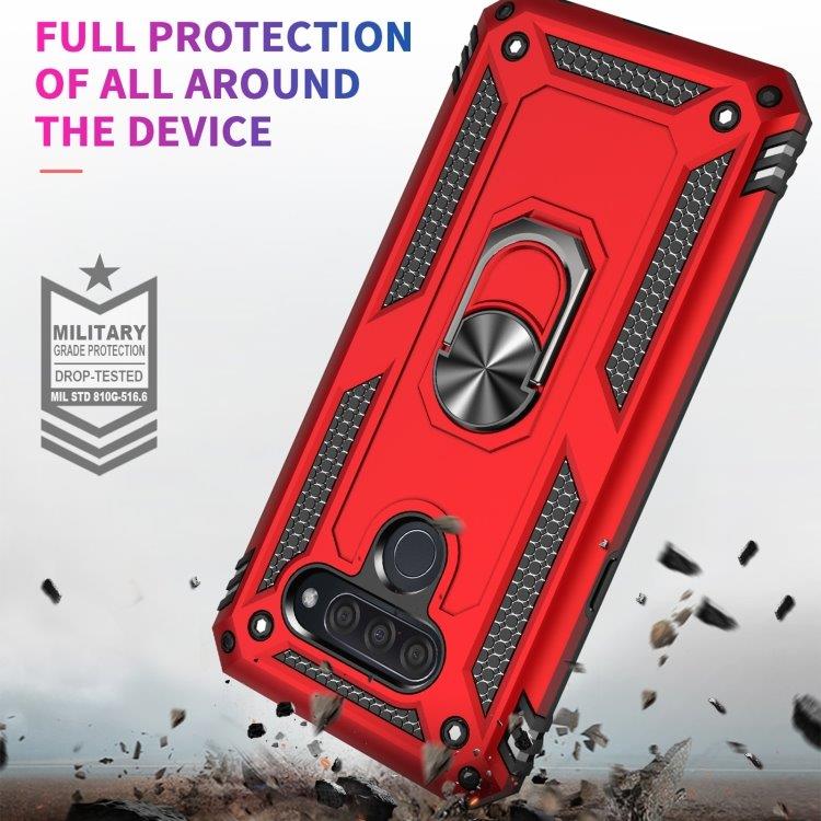 Skyddande mobilskal med roterande och vikbart ställ till LG K50 & Q60