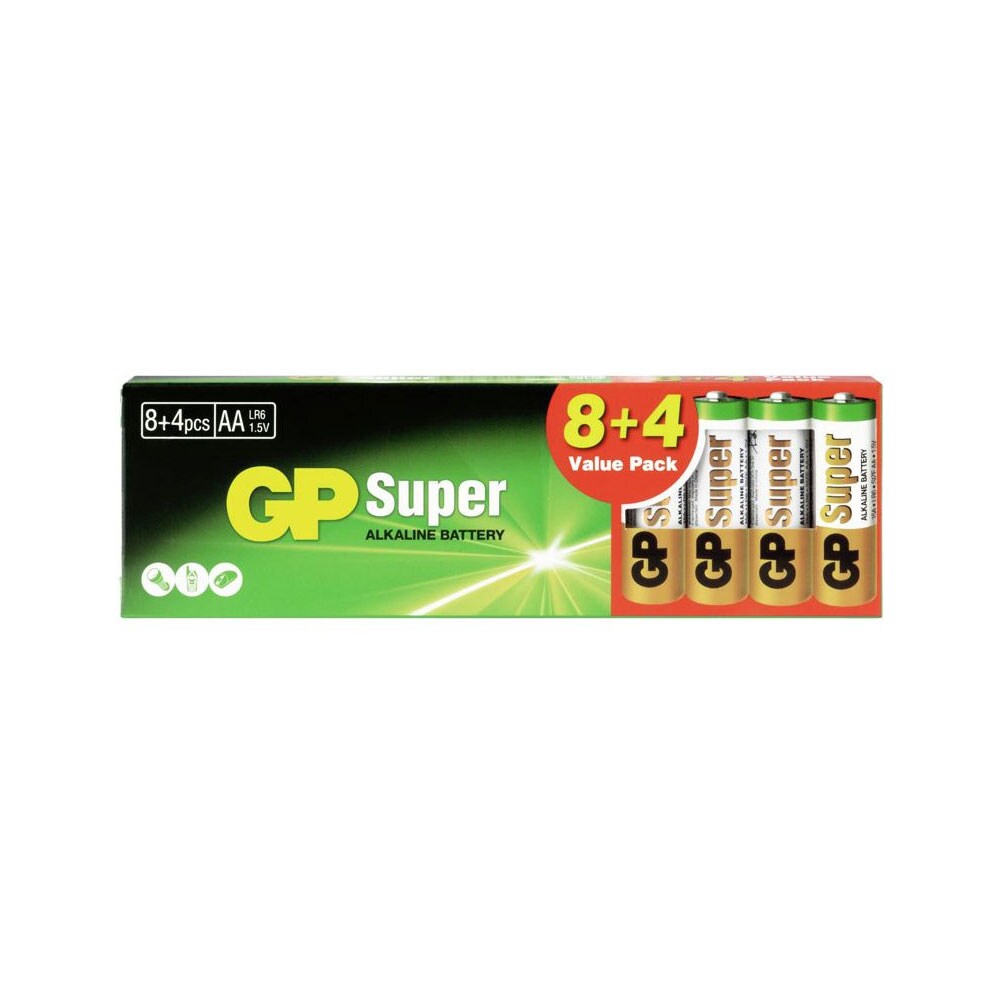GP Super AA-Batterier 8+4st