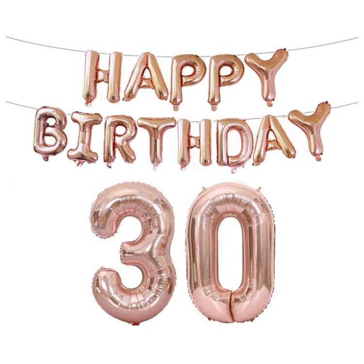 Födelsedagsballonger till 30-åring
