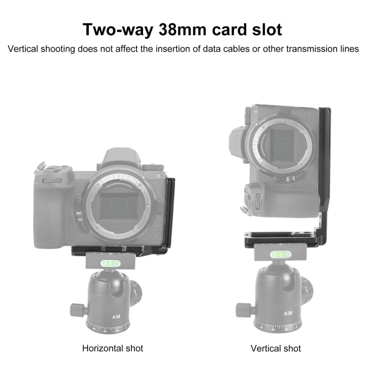 1/4" Kameraplatta med vertikal vinkel till Nikon Z6 & Z7