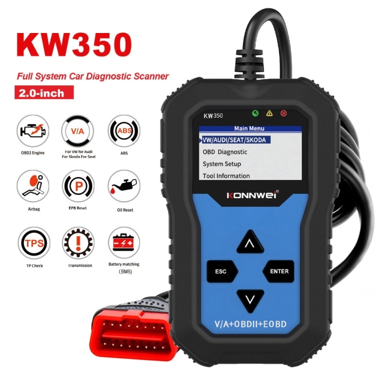 KONNWEI KW350 OBDII 12V Diagnostisk felkodsläsare till Audi / Volkswagen