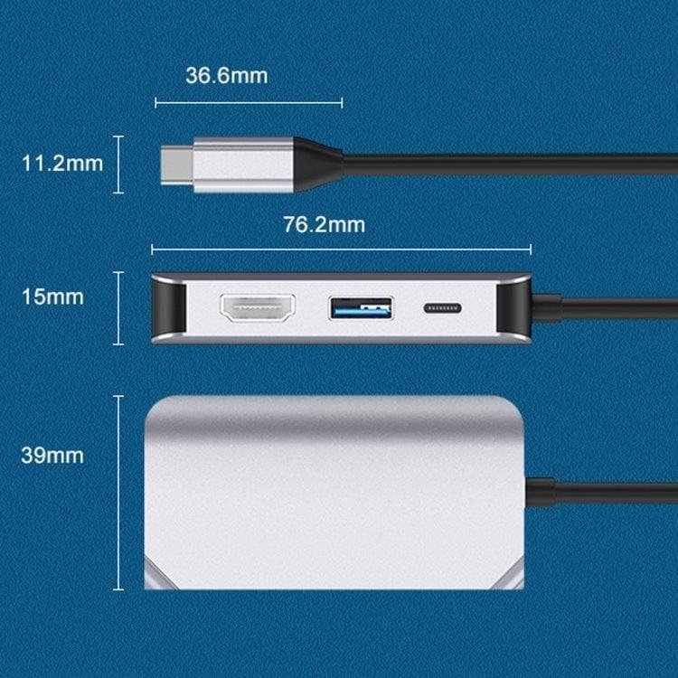 4-i-1-adapter USB-C till HDMI + VGA + USB 3.0 + PD-port