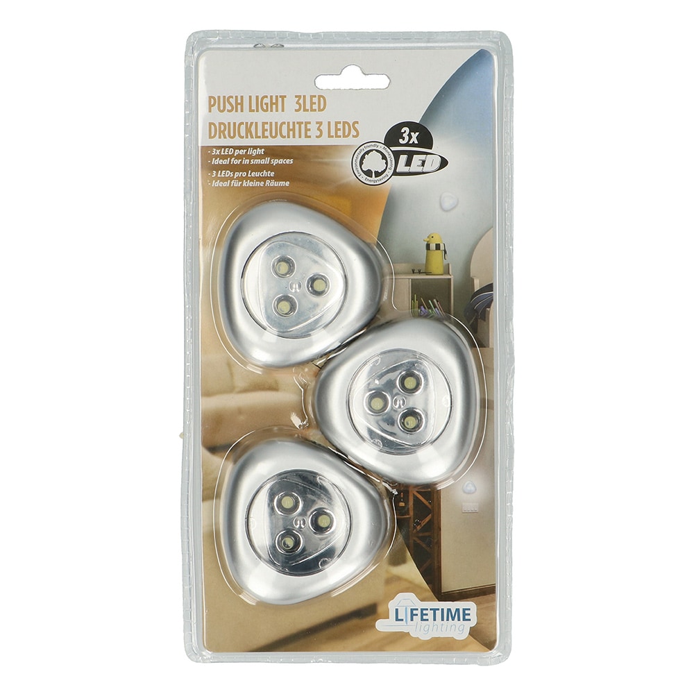 Garderobslampor Push 3-Pack