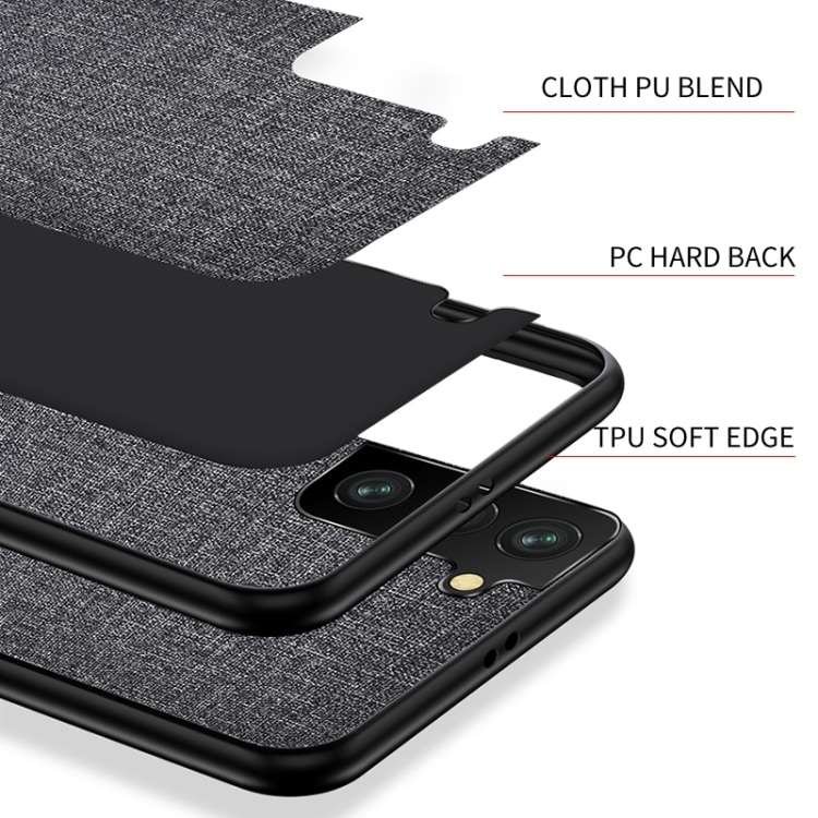 Skyddskal med textil på utsidan till Samsung Galaxy S21+  - Grå