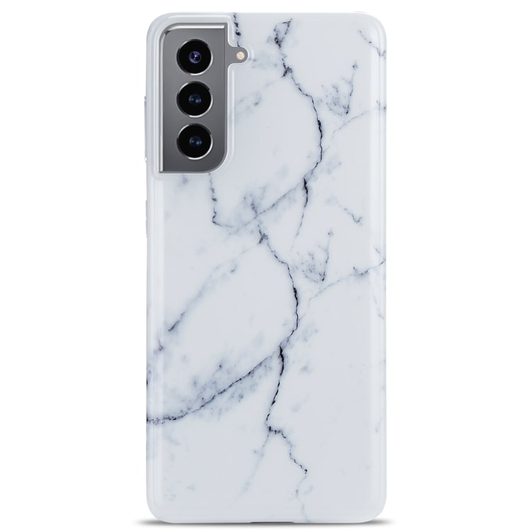 Skal med marmormönster till Samsung Galaxy S21+ 5G - Vit