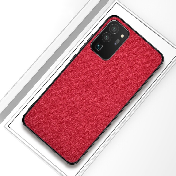 Skyddskal med textil på utsidan till Samsung Galaxy S21 Ultra 5G - Röd